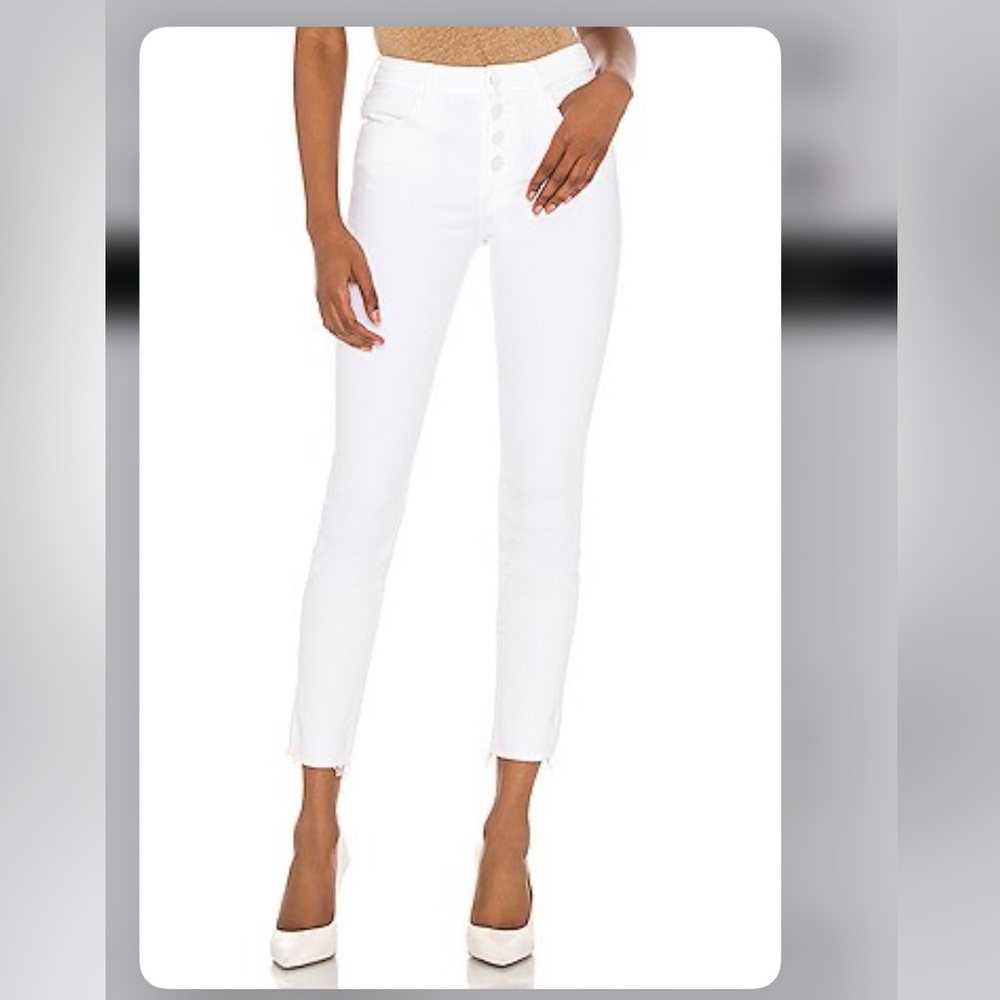 (3) pairs Mother Skinny Ankle Fray in Black, White and Blue